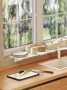 Adjustable Removable Window Sill Extender - Magnetic No Drill Kitchen Countertop Widening Board