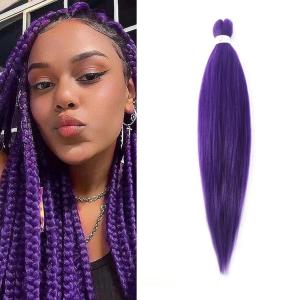 26inch Pre Stretched Easy Braid Hair Synthetic Ombre Jumbo Braiding Hair Extension Braid Hair Pink Purple African Woman