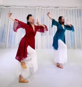 Elegant Red Han Tang Dance Costume Womens Classical Dance Practice Suit Stage Performance Traditional Chinese Style Outfit