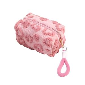 Plush Cosmetic Bag Portable Storage Bag Cute Simple Handbag Multipurpose Travel Storage Bag Zip Makeup Bag Pencil Case