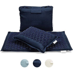 Nature Linen Coconut palm Massage Lotus Spike Acupressure Mat Cushion Yoga mat sport pillow mat with bag