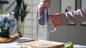 [Giá Hủy Diệt] Bình đựng nước thuỷ tinh có quai cầm Bình thủy tinh đựng nước Bình thủy tinh chịu nhiệt có nắp bằng inox 304