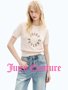 Juicy Couture | Juicy Couture Womens New Arrival Color-Blocked Logo Jacquard Casual Short-Sleeve Knit Top