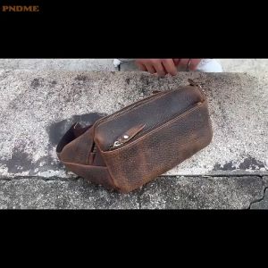 Tas Dada Pria Kulit Asli & Vintage Kasual Fesyen Mewah Tas Selempang