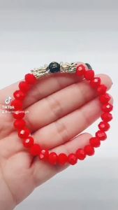 Feng Shui Lucky Bracelet Prosperity Double Dragon Black Mantra Bead Bracelet Wealth and Good Luck