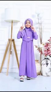 Gamis Set Kerudung Anak Perempuan Gamis Cringkle Aerflow Anak Set Hijab 4 SAMPAI 11 TAHUN SYAFANA ZAHRA COD Bayar di Tempat