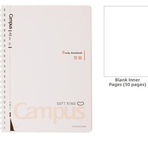 KOKUYO | Student Soft Coil Notebooks Blank Mistake Correction Grid Eye-Friendly Simplistic White