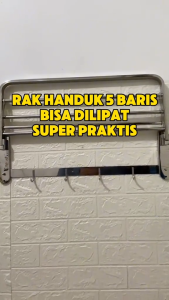 Rak Handuk Dinding Lipat Hitam Chrome Stainless Sus 304 Dan Kapstok Anti Karat Gantungan Baju Handuk