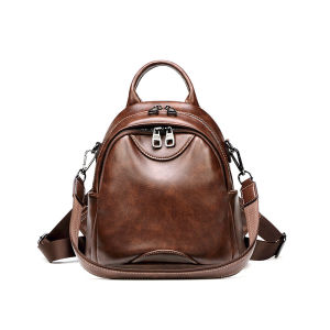 Women Backpack PU Leather Small School Bags for Teenage Girls Vintage Travel Bag