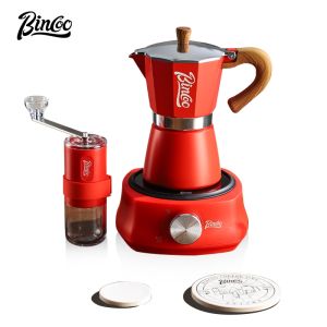 Bincoo ấm moka van đơn với bếp gốm điện tử máy pha cà phê đặt nhà Espresso pha thủ công Bình đựng cà phê cà phê đồ dùng 3 ly/6 ly
