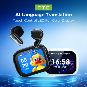 HTC NE68 TWS Wireless Earbuds Bluetooth 5.3 ENC Noise Cancelling LED Digital Display Open Ear Clip Bluetooth Earphones