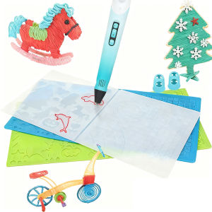 Silicone 3D Printing Pad for Children DIY 3D Printing Pen Soft Silicone Design Pad with 2 Silicone Finger Covers