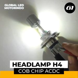 WERACE Lampu Depan Headlamp H4 Kaki 3 COB Chip High Low Terang Putih Arus ACDC