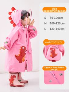 Dinosaur Hooded Rain Coat for Boys and Girls Water-resistant
