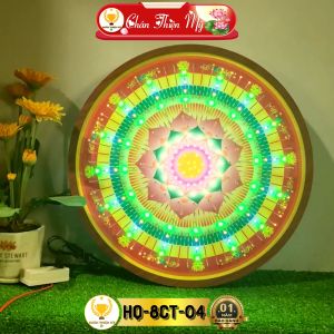 Hào Quang Led 8 Chương Trình Hoa Sen CHÂN THIỆN MỸ Đèn Trang Trí Bàn Thờ Cho Tượng Phật HQ-8CT-04