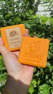 สบู่มะละกอวิตซี Whittening papaya soap 1 ก้อน น้ำหนัก100กรัม กลิ่นหอมสดชื่นฟองเยอะลดความมันบนผิว ลดกลิ่นตัว