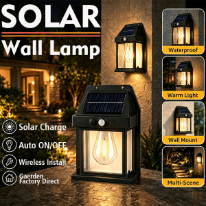 Outdoor Solar Wall Light Motion Sensor Auto Night Light 3 Modes Dimmable Garden Villa Decoration Security Lamp for Garden Fence
