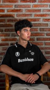 Benidson Kaos Polo Shirt Oversized Kaos Kerah Hitam Benandress