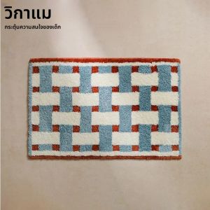 VIKAMA พรมห้องน้ำกันลื่นแบบดูดซับสไตล์ยุคกลาง พรมกำมะหยี่เนื้อนุ่มกันคราบ เหมาะสำหรับทางเข้าภายในอาคาร