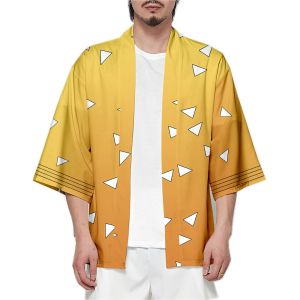 Anime Character Kamade Zezeko Pink Womens Kimono Cardigan Summer Kamado Tanjirou Green Black Checkered Men Japanese Haori Coat