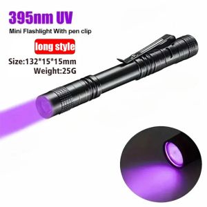 XIWANGFire | 1-4PCS UV Flashlight 395nm Ultraviolet Torch With Pen Clip Portable Violet Light Pet Urine Scorpion Detector Lamp(AAA Powered)