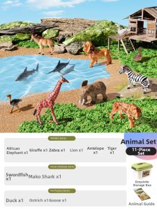 QU RAN | Early Education Ocean Animal Toys Educational Cognitive Set