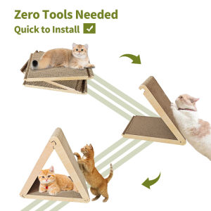 The Foldable Cat Scratch-Off Board Triangular Scraper Can Be Made Of Corrugated Paper On All Six Sides
