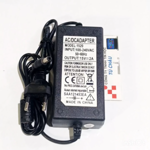 Adapter DC 15V - 2A / Đầu cắm 5.5mm x 2.1mm (Adapter dây liền)