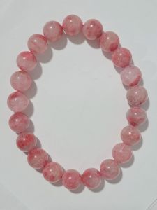 半盆晶体化薇辉石水晶手串 half bowl crystallized rhodonite crystal bracelet 8.8mm