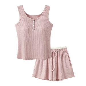 MiiOW | Bộ đồ ngủ lụa băng mùa hè cho nữ có đệm ngực Áo vest dây đeo ngoài trời Bộ đồ mặc nhà gợi cảm cạp vừa dài ngắn