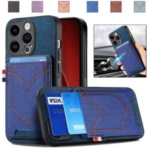 Retro Phone Case For OPPO Reno 12 11F 11 10 8T 8Z 7Z 8 7 6Z 5 5K Pro Plus 5G Matter Wallet Denim Card Holders Anti-scratch Protective Cover