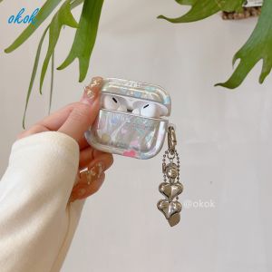 Okok Lông Vũ Màu Tình Yêu AirPods Trường Hợp Đối Với AirPods 1 2 3 Airpods Pro 4 inpods 12 I12 Không Dây Tai nghe bluetooth Tai Nghe Gen 1 2 3 Ốp lưng silicon Chống Sốc Bảo Vệ Bìa Shell bán chạy nhất Với Mặt Dây Chuyền