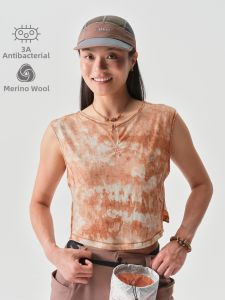 Outdoor Hiking Climbing Tye-dye Fitted Anti-bacterial Merino Wool Vest