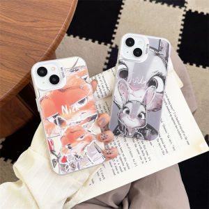 Cartoon Crazy Animal City Phone Case Compatible with iPhone 15 pro Max iPhone 14 Silver Large Hole Cute Couple Acrylic Cover