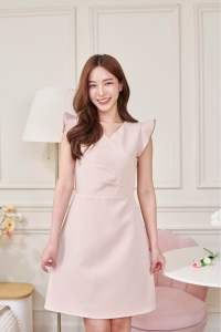 Cupid dress in pink milk เดรสน่ารัก เดรสมีแขน เดรสทำงาน เดรสสวยๆ ตัดตามไซส์