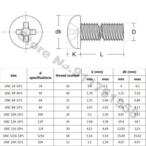 5/50pcs UNC/UNF 2 3 4 5# 6 8# 10# 12# 5/32-32 1/4-20 5/16-18 3/8-16 304 Stainless Steel Cross Round Phillips Pan Head Screw Bolt