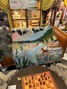 Xanh Lá Câu Chuyện Cổ Tích Thung Lũng Cotton Vải Bông Sợi Chăn Thêu Bầu Không Khí Cao Cấp Nhà Ghế Sofa Khăn Đàn Piano Trang Trí