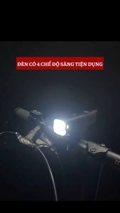 Đèn Xe Đạp LED Siêu Sáng Có Còi Chống Nước Đèn Cảm Ứng Tích Hợp Pin An Toàn Đi Đêm