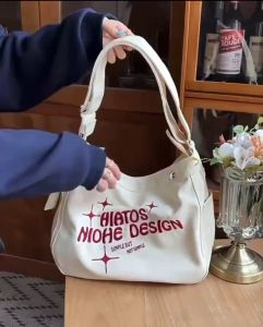 Tas Kanvas Casual Sling Bag Wanita Korea Trendy & Lucu