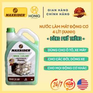 Nước Làm Mát Động Cơ Maxrider 4L – Phổ Thông Màu Xanh Giảm Nhiệt Bảo Vệ Ô Tô & Xe Máy