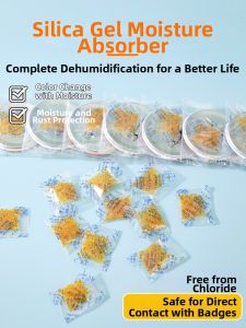 Color Changing Silicon Drying Agent Orange for Books Moisture Absorber Rust Prevention Dehumidifier for Books 824