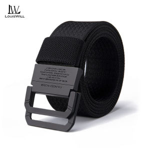 LouisWill เข็มขัดไนลอนผู้ชายเข็มขัดเข็มขัดวันพักผ่อนทันสมัย120ซม. เข็มขัดหัวเข็มขัดห่วงคู่เข็มขัดแฟชั่นเยาวชนเข็มขัดกางเกงกีฬาทันสมัยเรียบง่ายเข็มขัดทนทาน