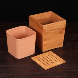 Small Tea Water Bucket Retro Japanese Style Bamboo Tea Set Accessories Independent Real Shot Ming Town Brand
