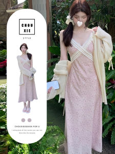 CHOUXIE | Chic Teenage French Strapless Floral Print Dress