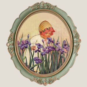 รูปภาพตกแต่งสไตล์ย้อนยุคสไตล์ยุโรปหรูหราขนาดเล็กพร้อมรูปดอกไม้กลมๆ ที่ติดผนังได้พร้อมกรอบภาพวาด