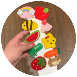 [Little B House] Korean Bangs Clip Hair Accessories Cute Cartoon Wool Felt Kids Hair Clip 羊毛毡发夹刘海夹 Klip Rambut Comel - H36