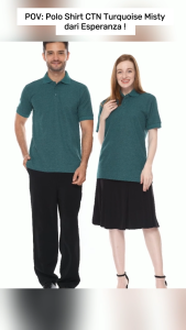 Kaos Polos Polo Shirt Kerah Esperanza - CTN Turquoise Misty