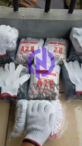 COD Sarung Tangan Kain 1 Lusin Sarung Tangan Kain Tebal Sarung Tangan Kain Warna Putih Second Bekas
