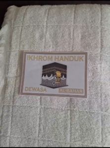 PERLENGKAPAN UMROH BAJU MUSLIM IHROM ALL SIZE DEWASA PUTI POLOS KAPORIT KAIN IHROM MUSLIM SATU SET IHRAM PRIA DEWASA