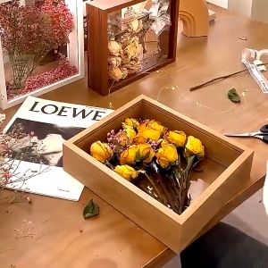 Wooden Transparent Flower Frame 3D DIY Photo Frame Depth Hollow Frame Specimen Storage Frame Home Decor